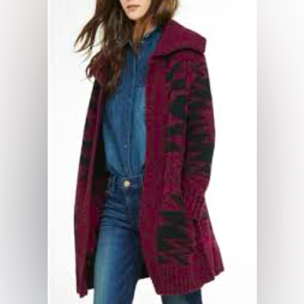 Express Burgundy and Black Cardigan